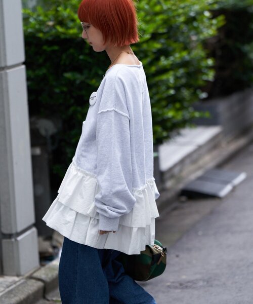 etsinta（エシンタ） tシャツ 「etsinta/エシンタ」リメイク裾フリル