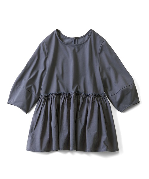 「Live in comfort」 7分袖カットソー 4L チャコールグレー レディース_画像9