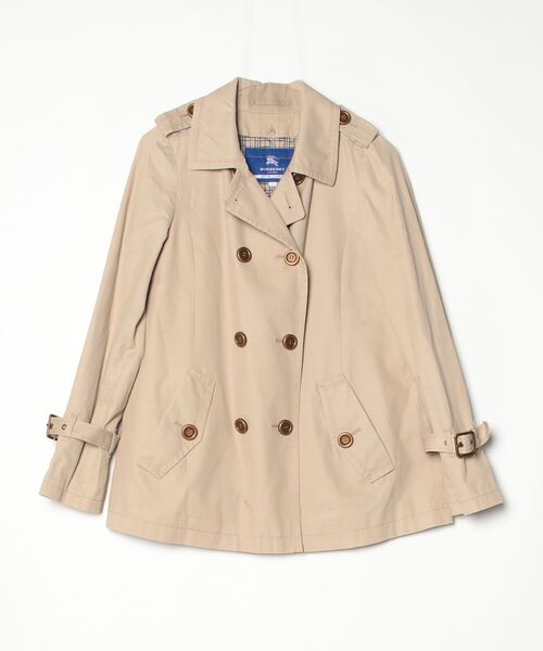 【BURBERRY】ベージュ ウールピーコート BURBERRY BLUE LABEL（バーバリーブルーレーベル） ピーコート 38