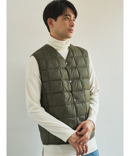 TAION（タイオン） ダウンベスト ベスト ベーシック Vネックボタン