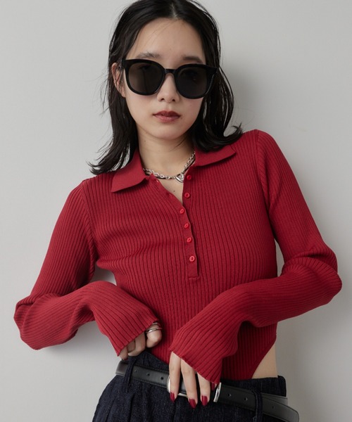 HANNE ニット セーター ポロニットボディスーツ レディース : ZOZOTOWN