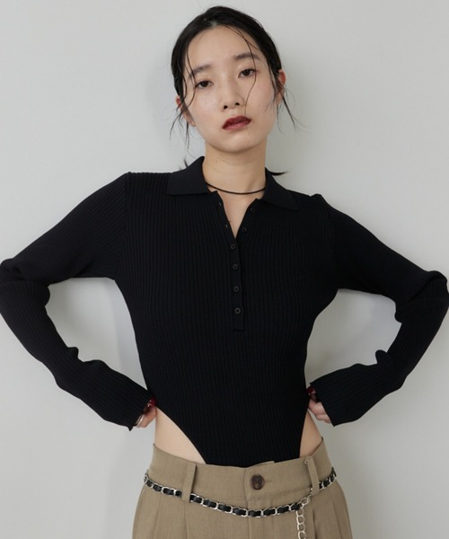 HANNE ニット セーター ポロニットボディスーツ レディース : ZOZOTOWN