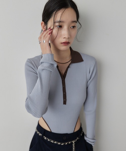 HANNE ニット セーター ポロニットボディスーツ レディース : ZOZOTOWN
