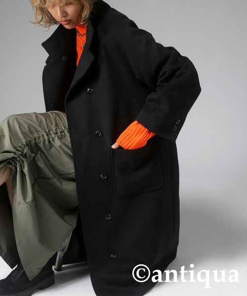 新品タグ付き　アンティカ　コート antiqua（アンティカ） コート FREE ブラック レディース : ZOZOTOWN