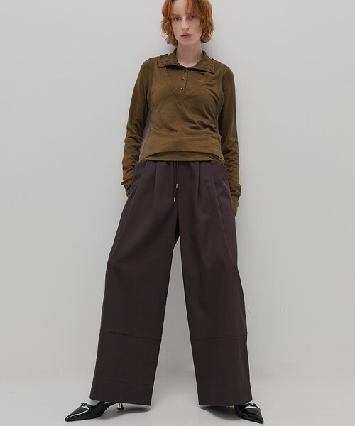 パブリックトウキョウ　パンツ PUBLIC TOKYO（パブリックトウキョウ） スラックス パンツ サテン