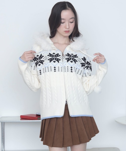 WEGO（ウィゴー） ニット セーター WEGO/フェイクファーフード