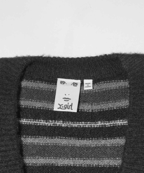 X-girl（エックスガール） ニットカーディガン ONE SIZE ブラック
