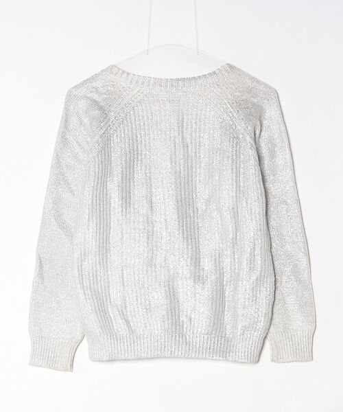 「REBECCA MINKOFF」 ニットカーディガン FREE シルバー レディース_画像2