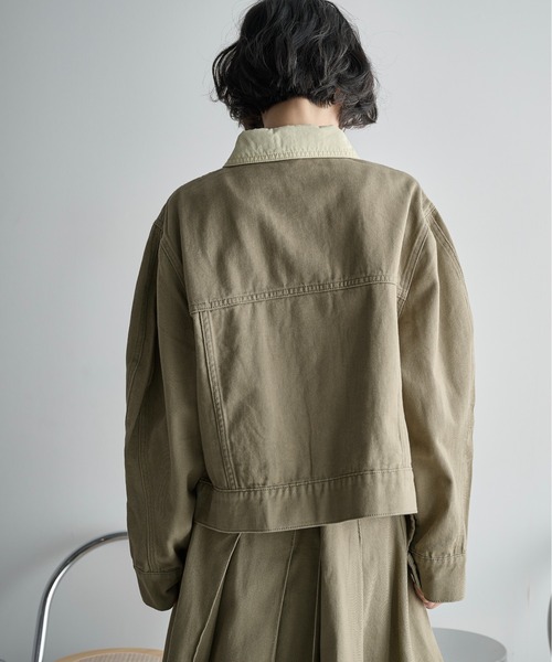THE Yon デニムジャケット gジャン カーブスリーブクロップド