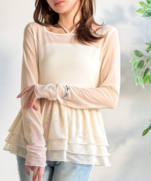 mily bilet tシャツ 「mily bilet」フェミニンな裾フリルが目を惹く
