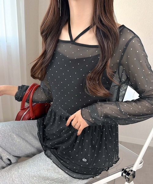 mily bilet tシャツ 「mily bilet」フェミニンな裾フリルが目を惹く
