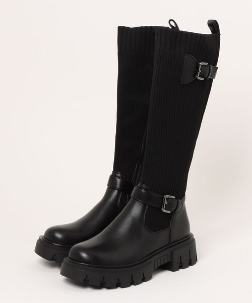 Parade ブーツ 「厚底」トラックソールニットエンジニアブーツ 8101