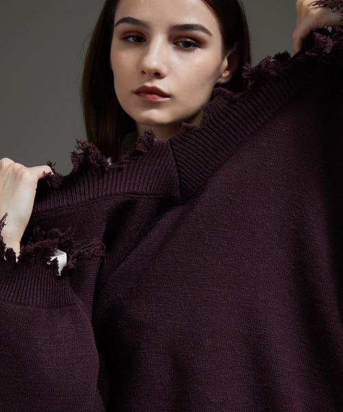 「cussil」 長袖ニット X-SMALL ワインレッド メンズ_画像9