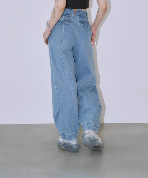 「Auntie Rosa」 デニムパンツ MEDIUM ライトブルー レディース_画像8