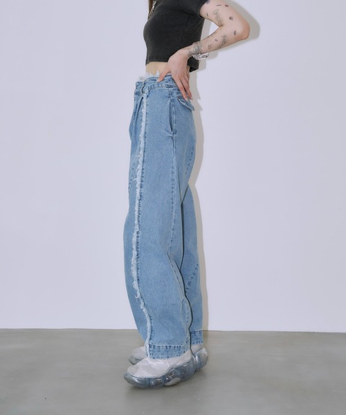 「Auntie Rosa」 デニムパンツ MEDIUM ライトブルー レディース_画像9