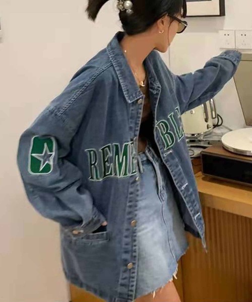 「meJane」 デニムジャケット FREE ブルー レディース_画像4