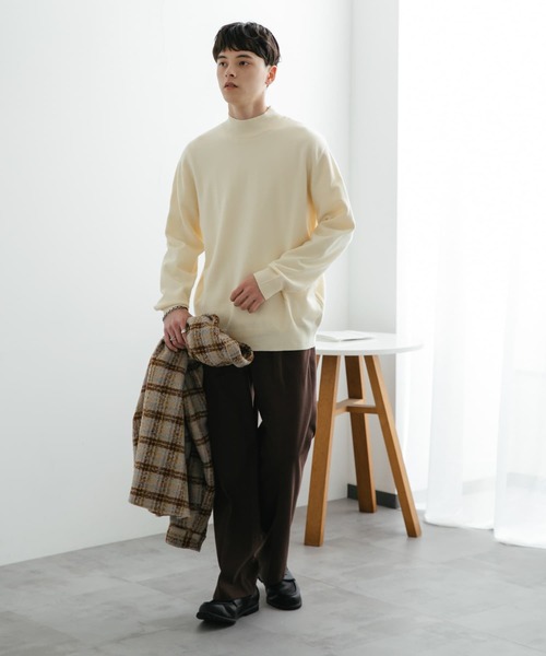 「SENSE OF PLACE by URBAN RESEARCH」 長袖ニット LARGE アイボリー メンズ_画像7