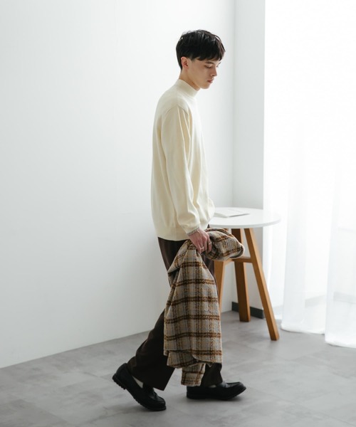 「SENSE OF PLACE by URBAN RESEARCH」 長袖ニット LARGE アイボリー メンズ_画像8