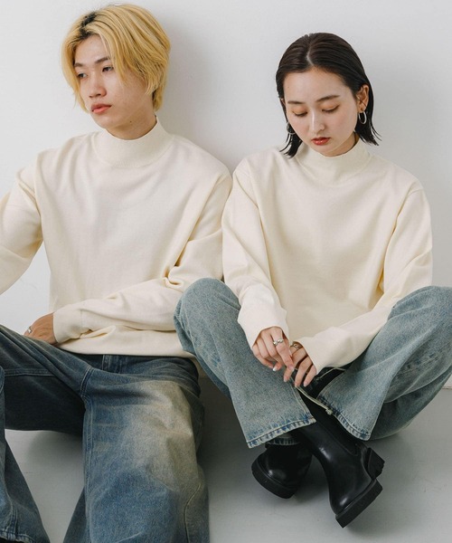 「SENSE OF PLACE by URBAN RESEARCH」 長袖ニット LARGE アイボリー メンズ_画像9