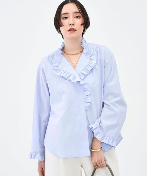 新品未使用【NOLLEY'S】フリルブラウス NOLLEY'S（ノーリーズ） ブラウス シャツ ウォッシャブルフリル襟