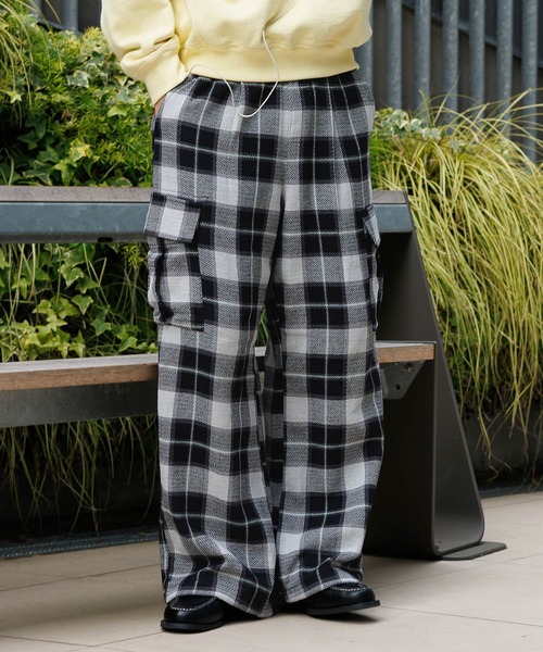 RAGEBLUE（レイジブルー） ワイドパンツ カーゴパンツ Check Pattern