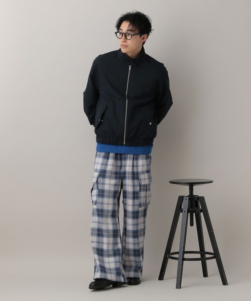 【NAVY】チェック カーゴ イージーパンツ RAGEBLUE（レイジブルー） カーゴパンツ Check Pattern Cargo Easy