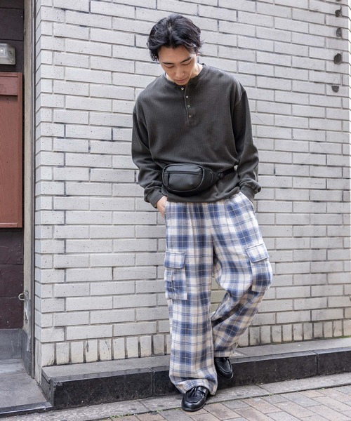 RAGEBLUE（レイジブルー） ワイドパンツ カーゴパンツ Check Pattern