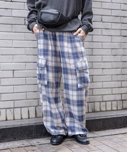 RAGEBLUE（レイジブルー） ワイドパンツ カーゴパンツ Check Pattern
