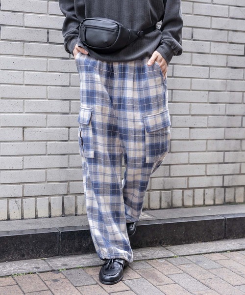 RAGEBLUE（レイジブルー） ワイドパンツ カーゴパンツ Check Pattern