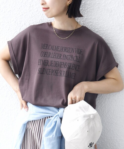 SHIPS（シップス） tシャツ 半袖 メルティ コットン プリント ロゴ