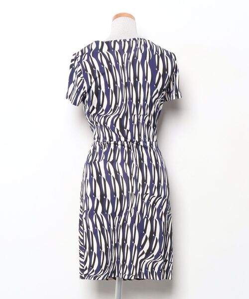 「DIANE von FURSTENBERG」 半袖ワンピース 6 ブルー レディース_画像2