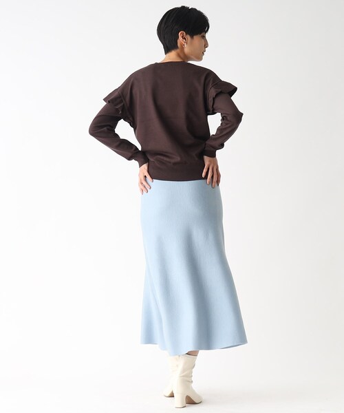 「OPAQUE.CLIP」 ニットスカート 38 グレー レディース_画像8