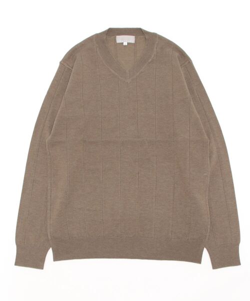 「ABAHOUSE GRAY」 長袖ニット 48 モカ メンズ_画像2