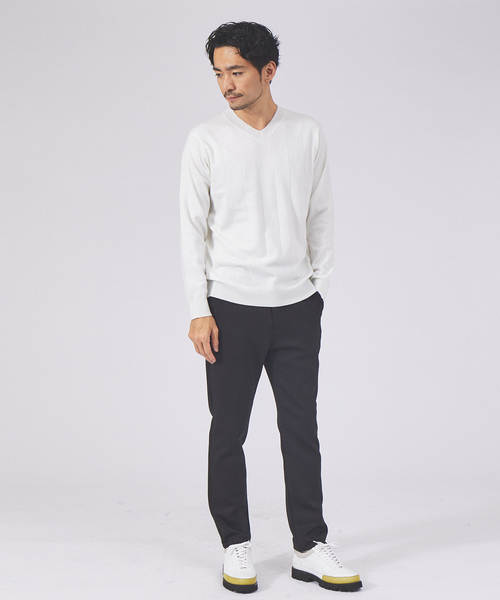 「ABAHOUSE GRAY」 長袖ニット 48 モカ メンズ_画像3