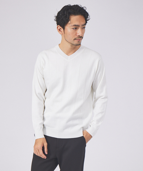 「ABAHOUSE GRAY」 長袖ニット 48 モカ メンズ_画像4