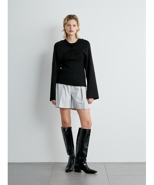「styling/」 ハーフパンツ 1 ブラック レディースの画像