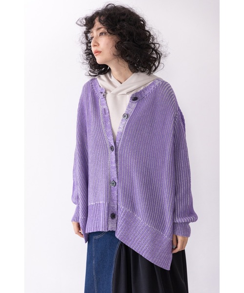 「OSMOSIS」 ニットカーディガン ONE SIZE パープル レディース_画像5