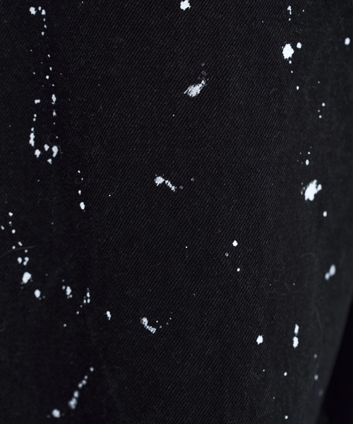 ジーンズ Hand paint wide buggy flare denim pants / ハンドペイント