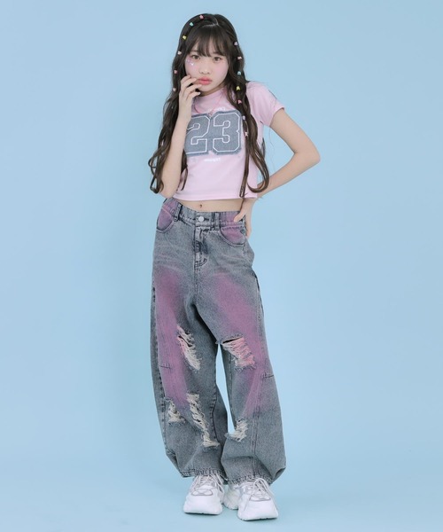 ANAP GiRL（アナップガール） パンツ ハートペイント クラッシュ