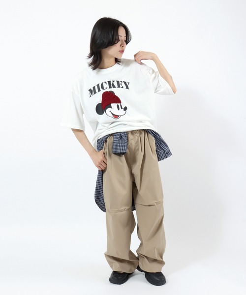 H*す様 ディズニー 半袖 ビッグシルエット ユニセックスM ミッキーマウスと仲 Disney（ディズニー） tシャツ 半袖 キャラクターTシャツ/ミッキー