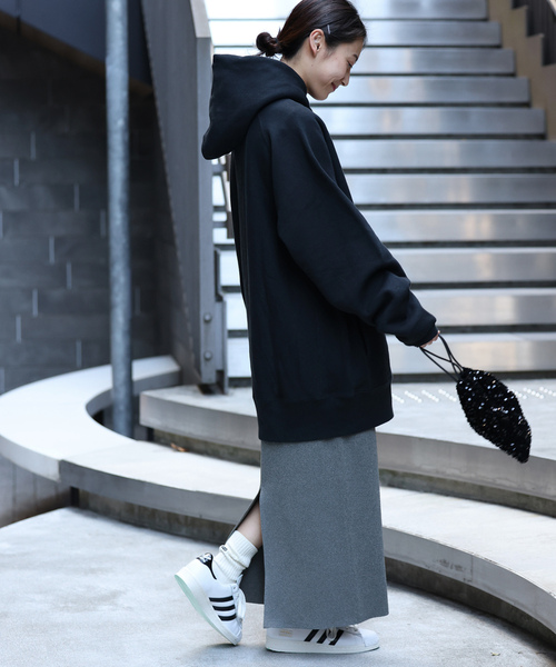 「Champion」 プルオーバーパーカー MEDIUM ブラック レディース_画像2