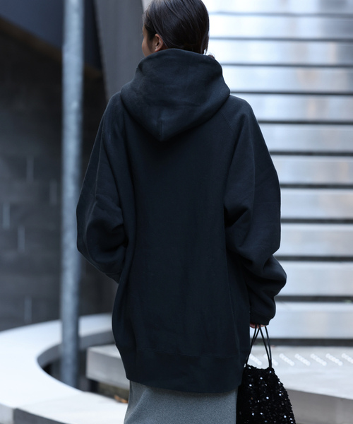 「Champion」 プルオーバーパーカー MEDIUM ブラック レディース_画像6