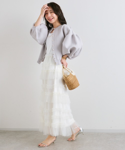 「La boutique BonBon」 ニットカーディガン FREE ライトグレー レディースの画像