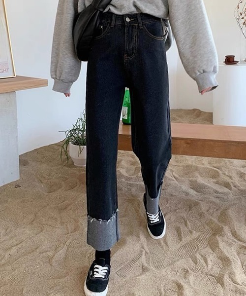「.KOM」 デニムパンツ FREE インディゴブルー レディース_画像5