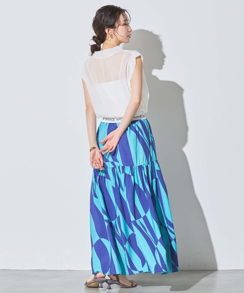 margaux ロング スカート ジオメトリックWロゴスカート : ZOZOTOWN