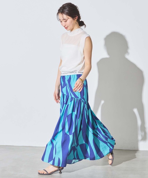 margaux ロング スカート ジオメトリックWロゴスカート : ZOZOTOWN
