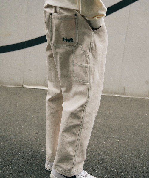 「HUF」 ペインターパンツ 28inch ベージュ系余分の物 メンズ