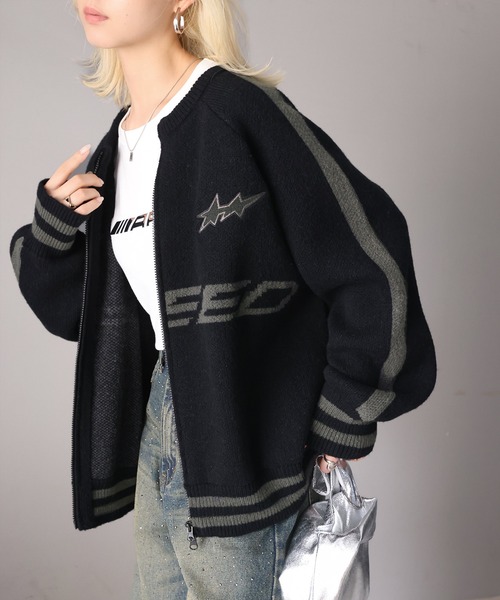 「Java」 ニットカーディガン LARGE アイボリー レディース_画像8