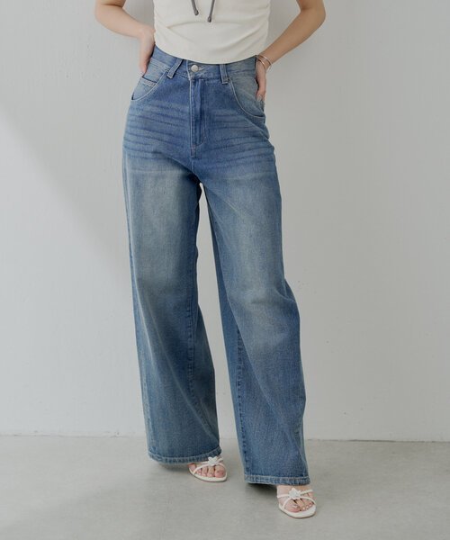 「Chico」 デニムパンツ LARGE ベージュ レディース_画像2