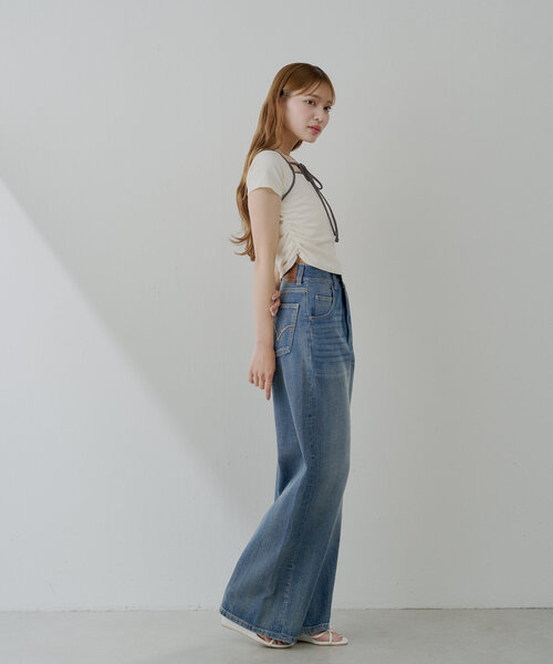 「Chico」 デニムパンツ LARGE ベージュ レディース_画像3